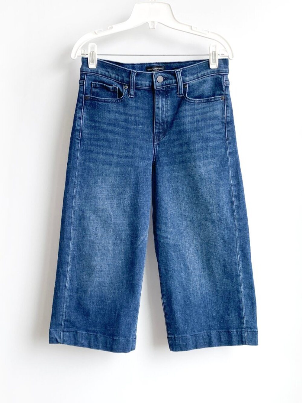 Banana Republic Premium Denim Wide Leg Crop Jeans